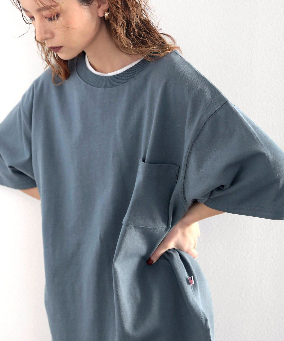 【sustaina+】【family+】綿100％USAコットン　オーバーサイズTシャツ ce0960015