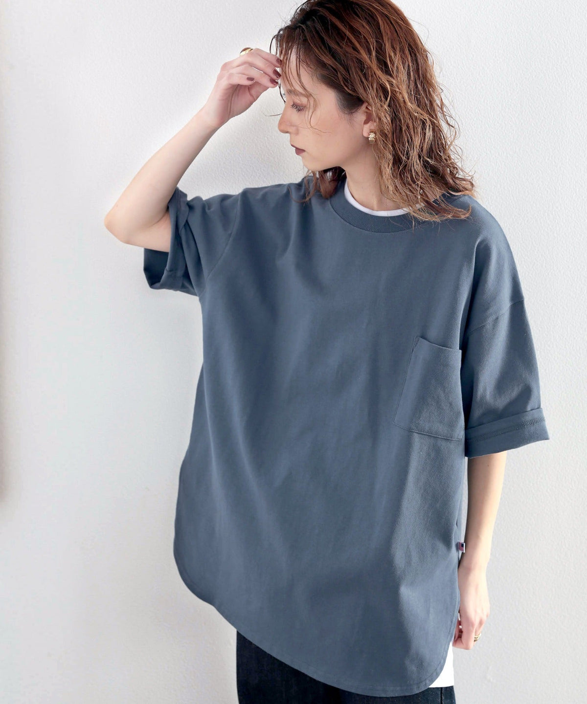 【sustaina+】【family+】綿100％USAコットン　オーバーサイズTシャツ ce0960015