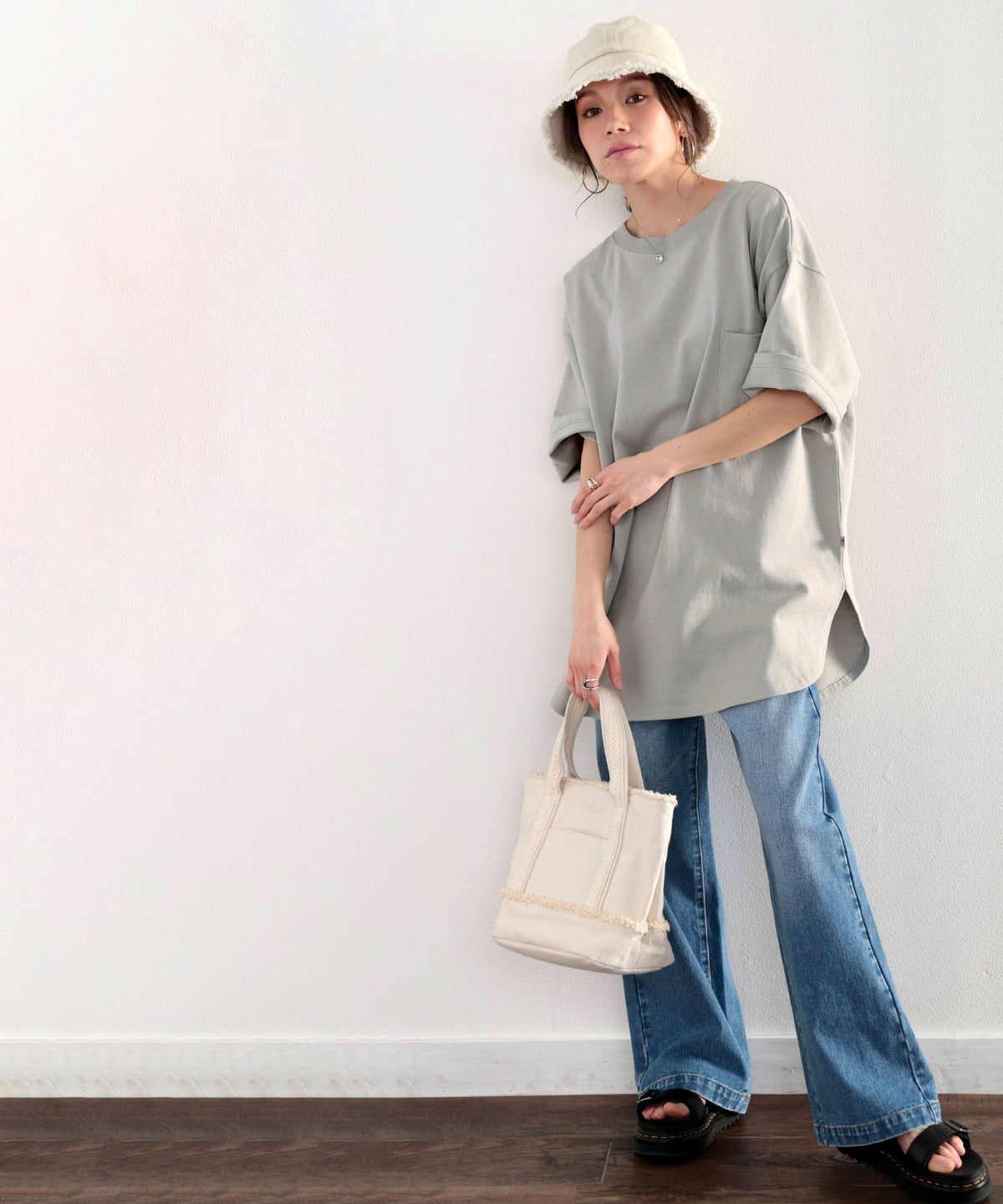 【sustaina+】【family+】綿100％USAコットン　オーバーサイズTシャツ ce0960015