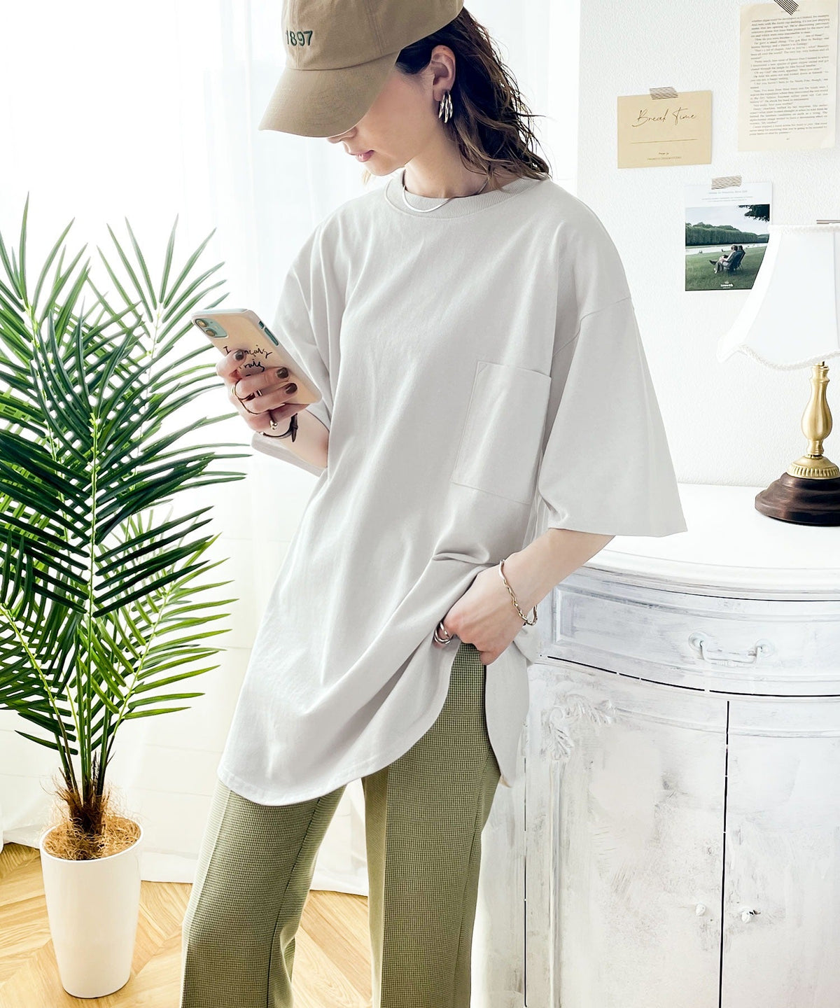 【sustaina+】【family+】綿100％USAコットン　オーバーサイズTシャツ ce0960015