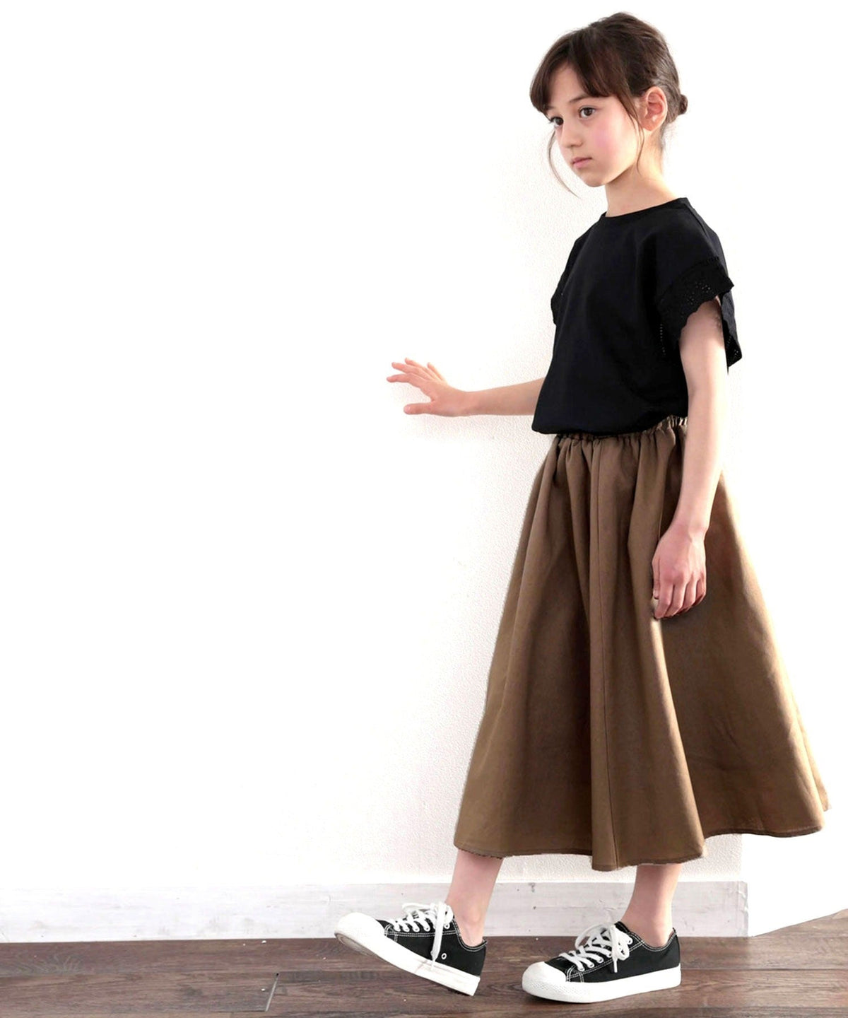 【family+】ふわり、たっぷりフレア。リラックスコットンリネンスカート clf055