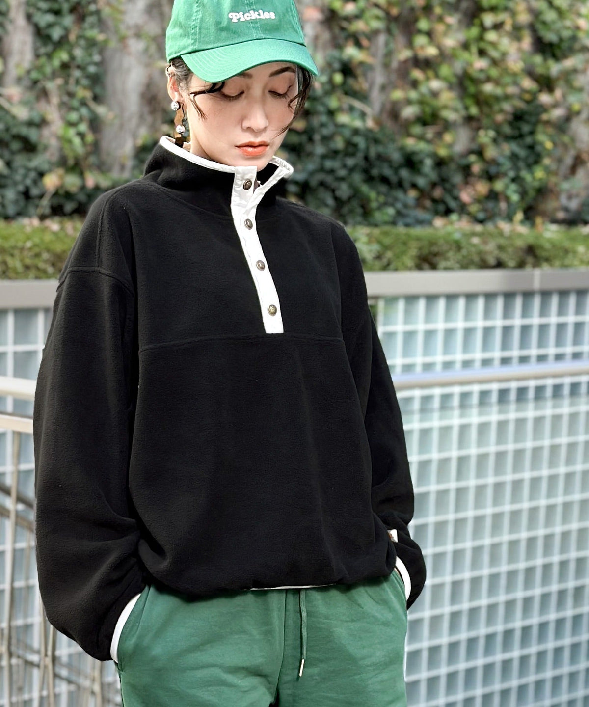 《JaVa ジャバコラボ》新・あったかItem。配色フリースプルオーバー jv1050003