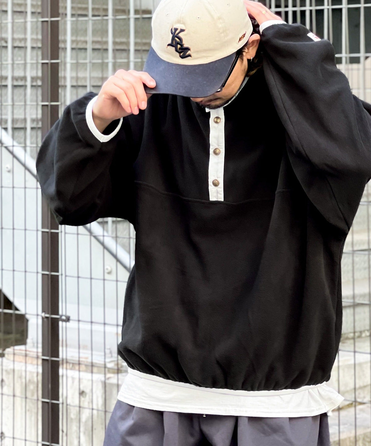 《JaVa ジャバコラボ》新・あったかItem。配色フリースプルオーバー jv1050003