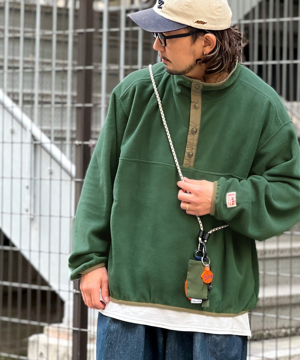 《JaVa ジャバコラボ》新・あったかItem。配色フリースプルオーバー jv1050003