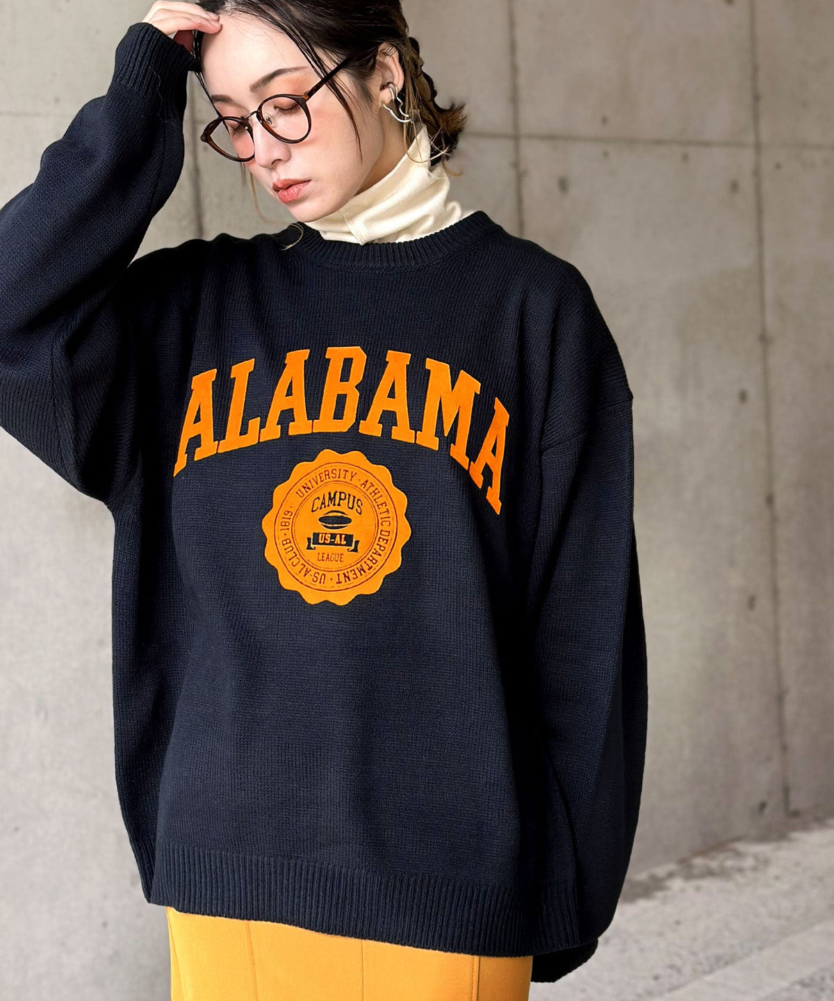 《JaVa ジャバコラボ》アメカジフロッキープリントニットプルオーバー jv1029005