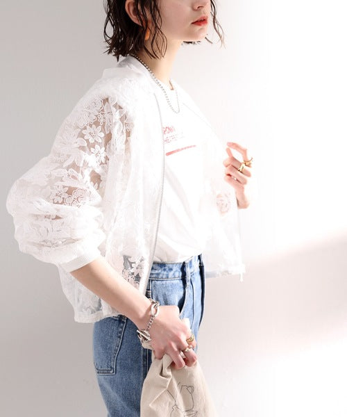 春を呼び込む、エンブロイダリー。花柄刺繍シアーブルゾン ce1010069