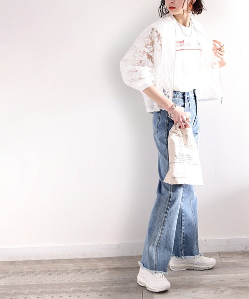 春を呼び込む、エンブロイダリー。花柄刺繍シアーブルゾン ce1010069