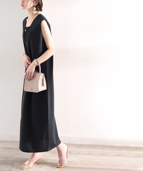 夏のリラクシーStyle。リネンライクVネックマキシ丈ワンピース ce0420127