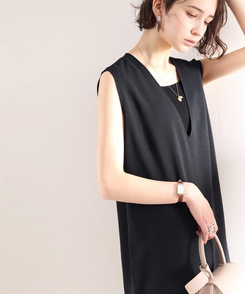 夏のリラクシーStyle。リネンライクVネックマキシ丈ワンピース ce0420127