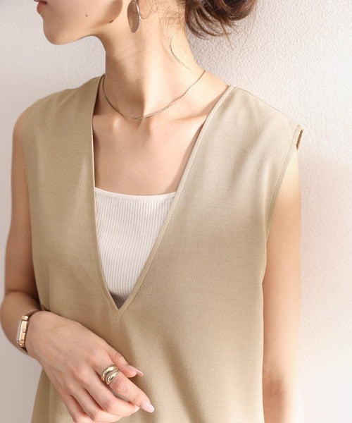 夏のリラクシーStyle。リネンライクVネックマキシ丈ワンピース ce0420127
