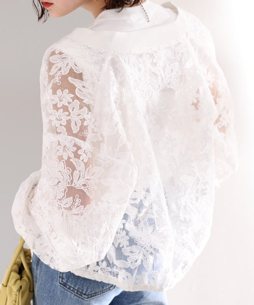 春を呼び込む、エンブロイダリー。花柄刺繍シアーブルゾン ce1010069